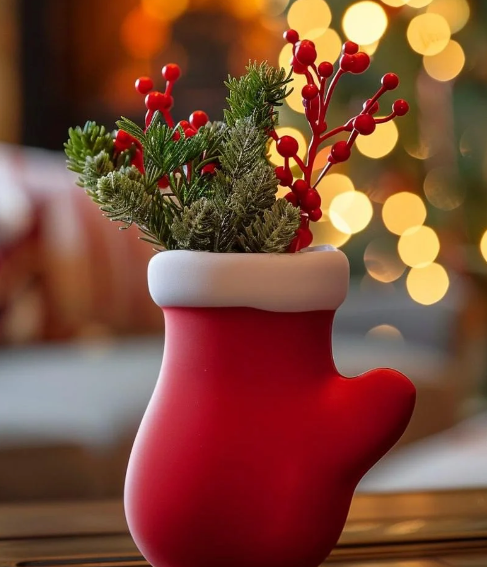 Santa Glove - Özel Noel Tasarım Vazo
